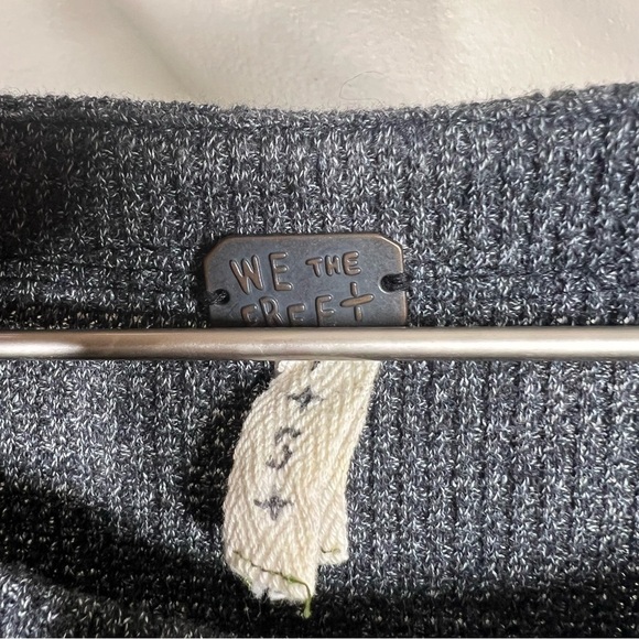 Free People Blossom Thermal Sweater Top in Paisley Floral Gray Size Small Boho - Picture 8 of 8